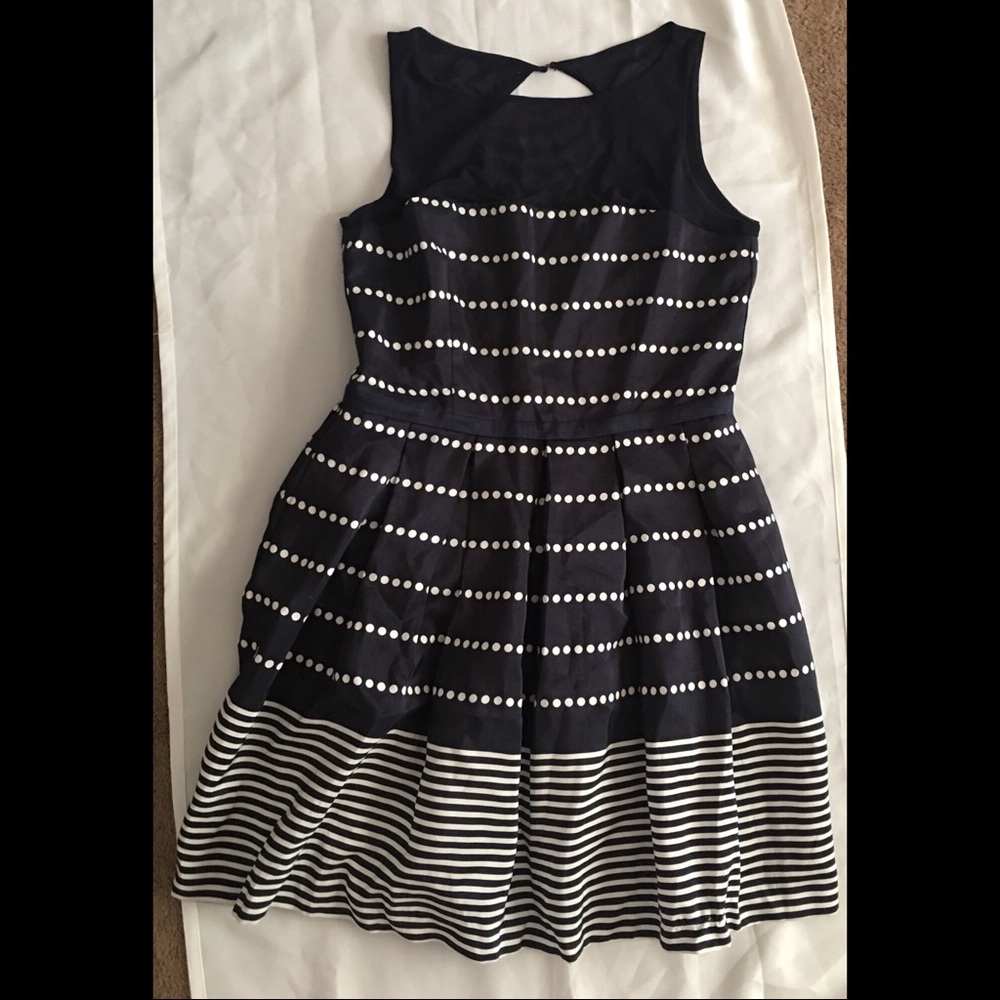 Versona Navy Blue Stripe Dress